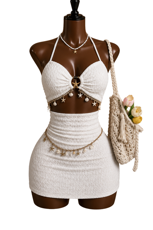 Seaside Charm Cutout Dress