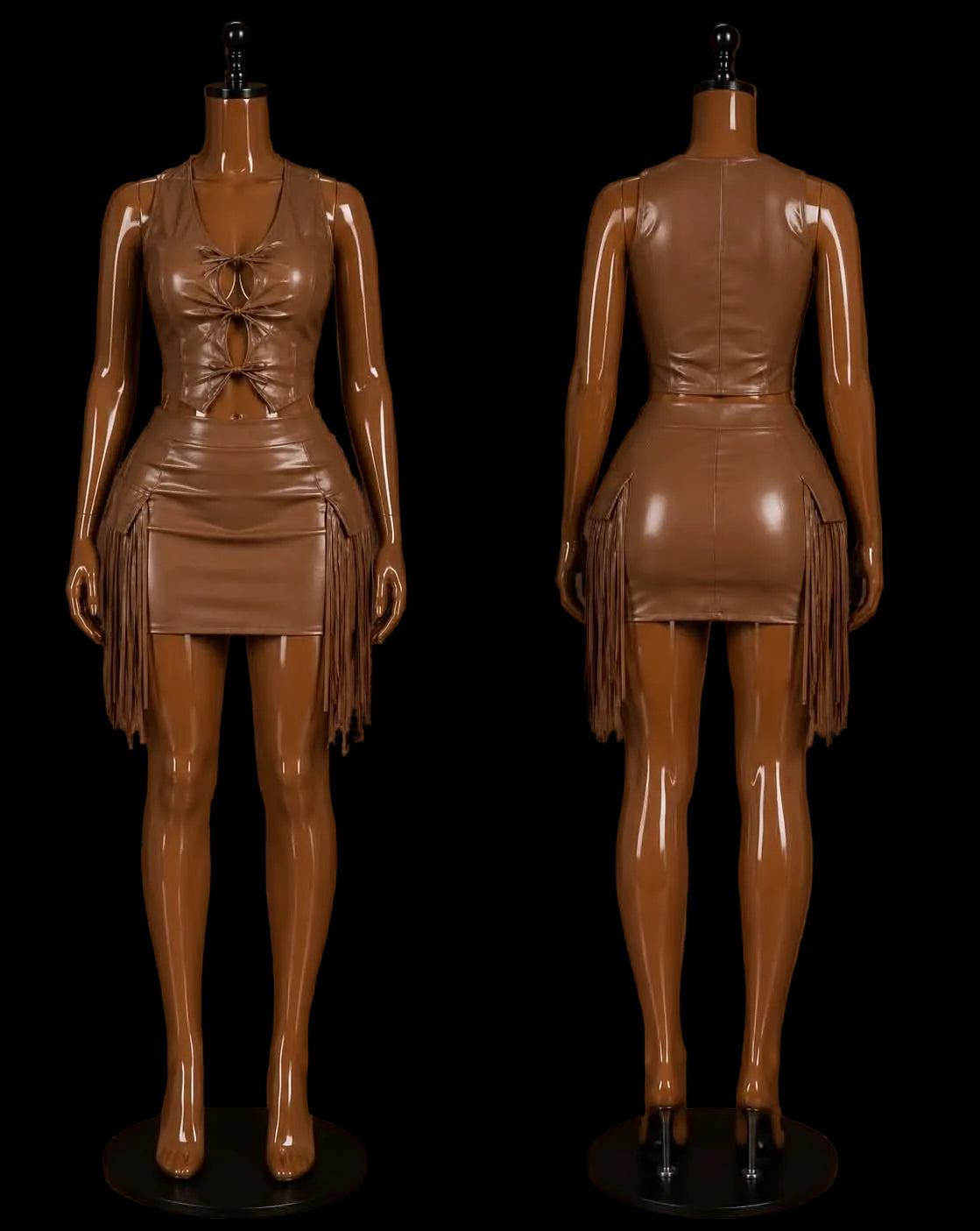 Mocha Cowgirl Fringe Set - Plus
