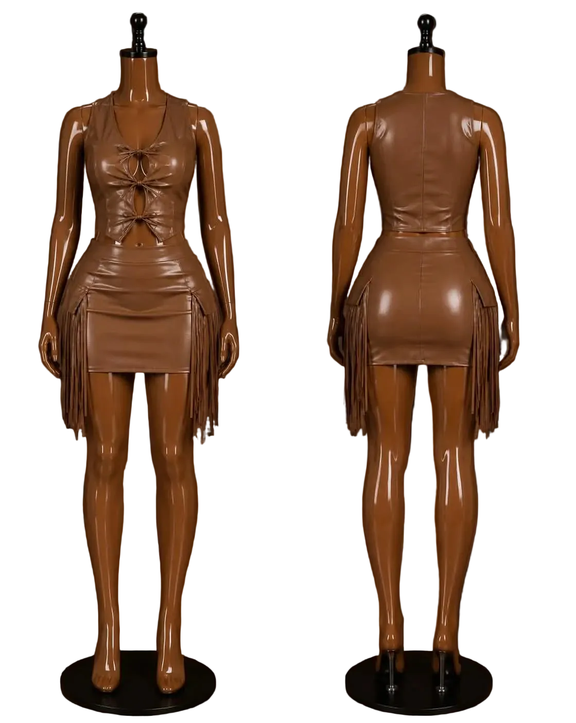 Mocha Cowgirl Fringe Set - Plus