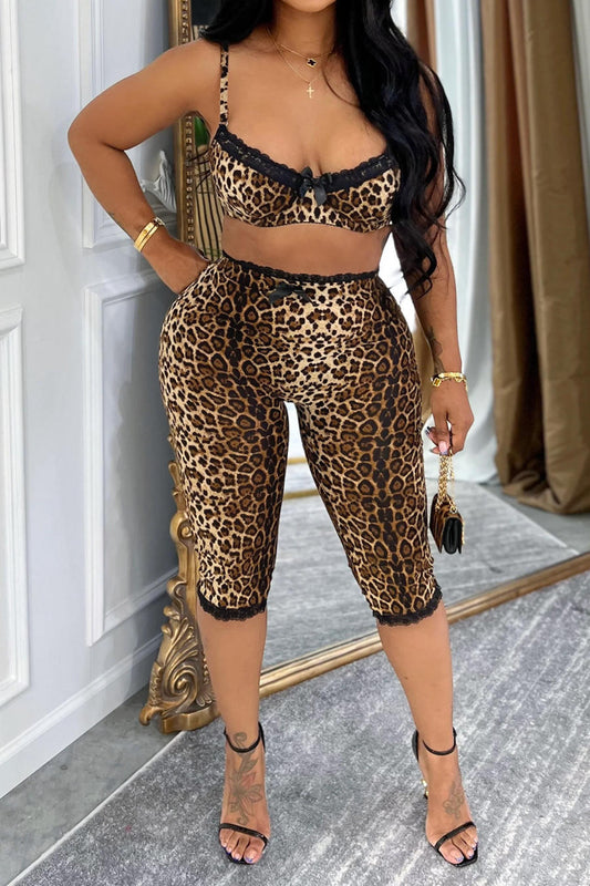 Leopard Lounge Capri Set