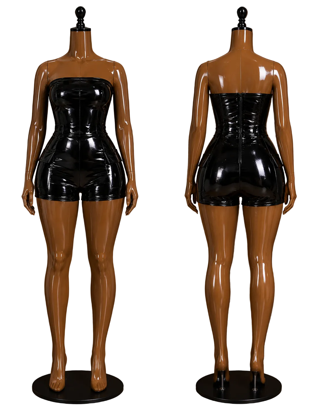 Midnight Luxe Vinyl Romper - Plus